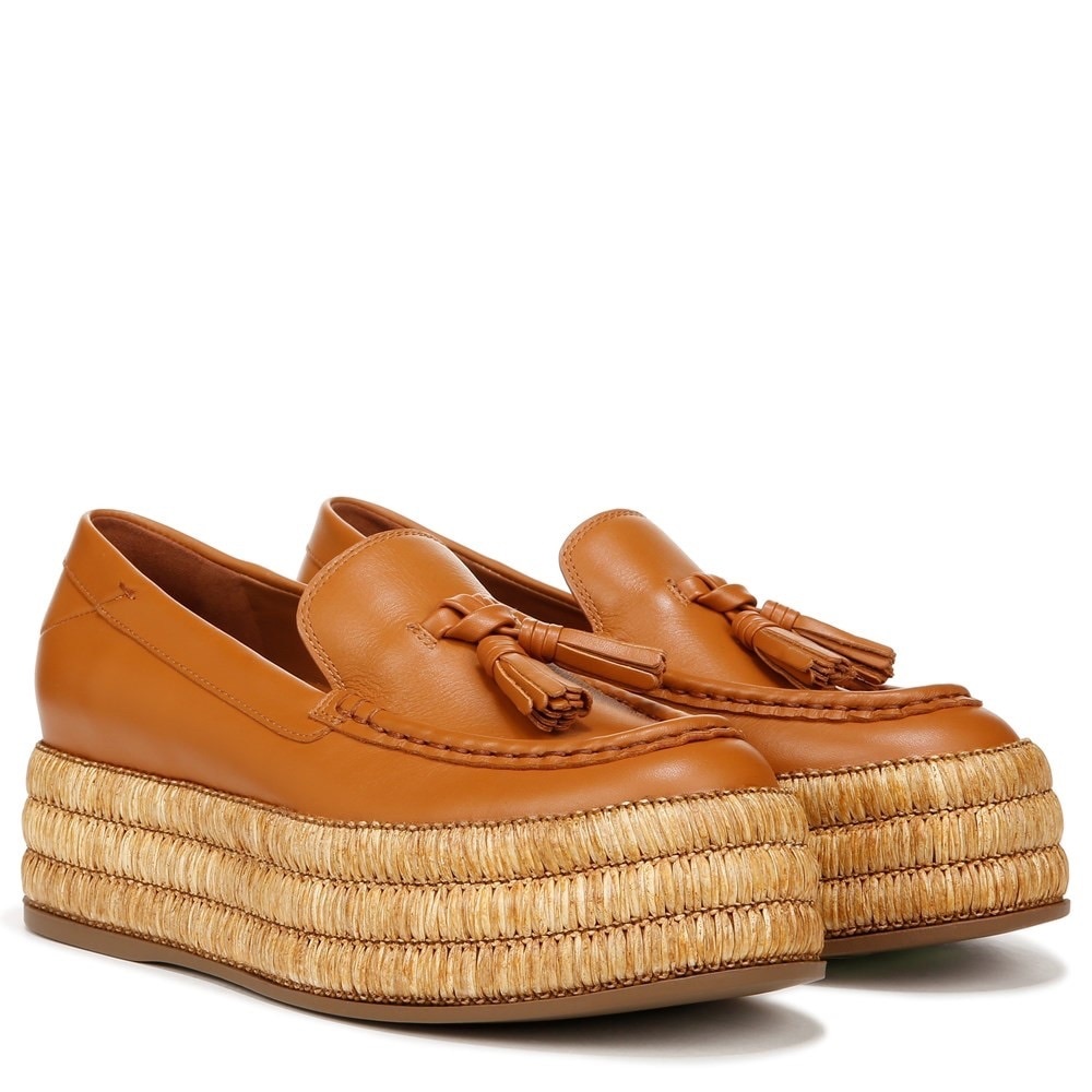 NIB Franco Sarto Sz 10 Leather Platform Tassel Loafers Sz 10 / 41